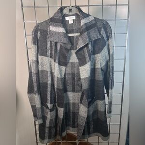 Christopher & Banks Charcoal and Black Knit Cardigan size Petite M